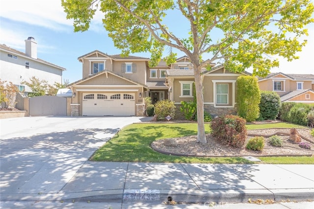 40433 Wgasa Pl, Temecula, CA 92591 - craftsman-style home with stone siding, driveway, a garage, and stucco siding