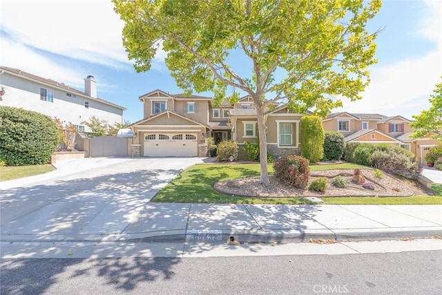 40433 Wgasa Pl, Temecula, CA 92591 - view of front of house with stone siding, concrete driveway, and an attached garage