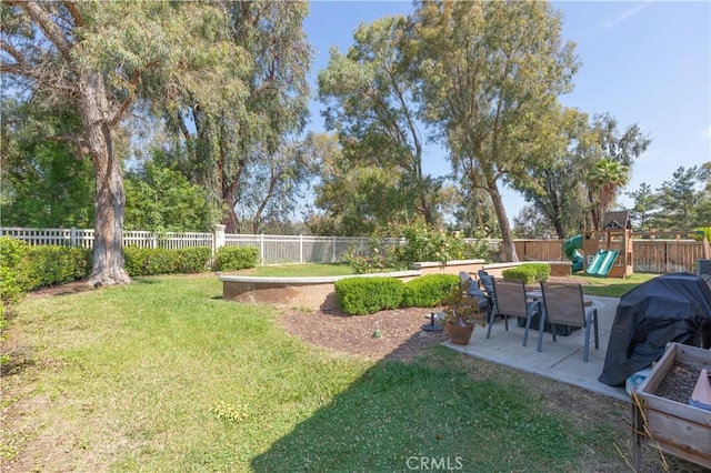 32244 Corte Coronado, Temecula, CA 92592 - fenced backyard featuring a playground and a patio area