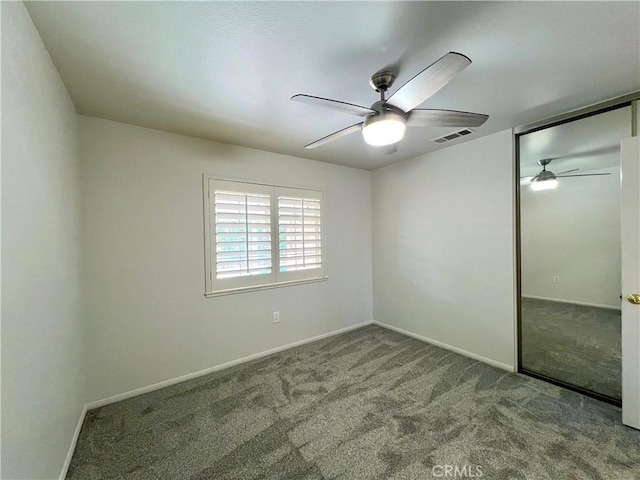 42915 Wisconsin Ave, Palm Desert, CA 92211 - unfurnished bedroom featuring carpet floors, a closet, and a ceiling fan