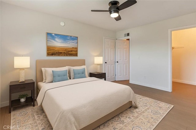 1640 235th St Unit D, Harbor City, CA 90710 - bedroom featuring wood finished floors, a closet, ceiling fan, and a spacious closet