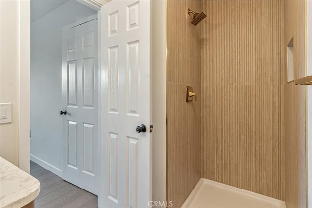1640 235th St Unit D, Harbor City, CA 90710 - full bathroom with tiled shower and wood finished floors
