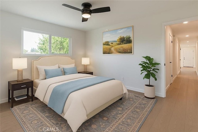 1640 235th St Unit D, Harbor City, CA 90710 - bedroom with hardwood / wood-style floors and ceiling fan