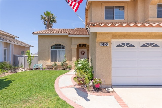 13100 Red Corral Dr, Corona, CA 92883 - view of front of house with stucco siding, a tile roof, and an attached garage