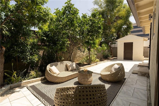 14519 Addison, Sherman Oaks, CA 91403 - fenced backyard with a storage shed and a patio