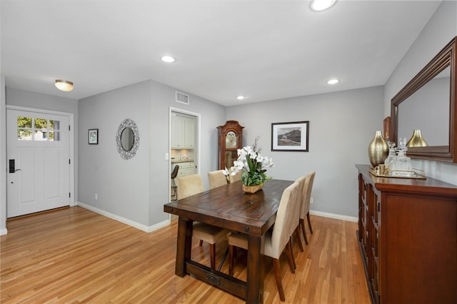 365 N Ivy Ave, Monrovia, CA 91016 - dining area featuring light wood-style flooring and recessed lighting