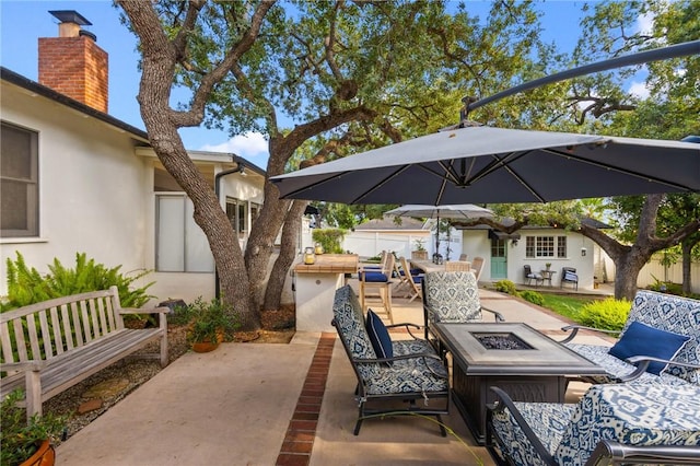 365 N Ivy Ave, Monrovia, CA 91016 - view of patio / terrace featuring an outdoor fire pit and outdoor dining space