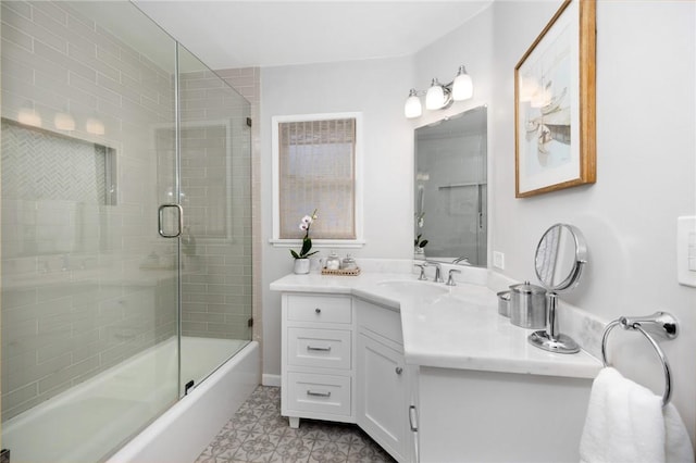 365 N Ivy Ave, Monrovia, CA 91016 - full bath with vanity, combined bath / shower with glass door, and tile patterned floors