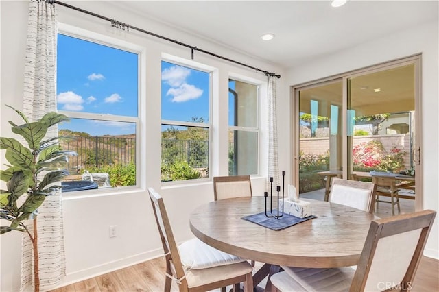97 Eclipse, Lake Forest, CA 92630 - dining area featuring light wood-style flooring and recessed lighting