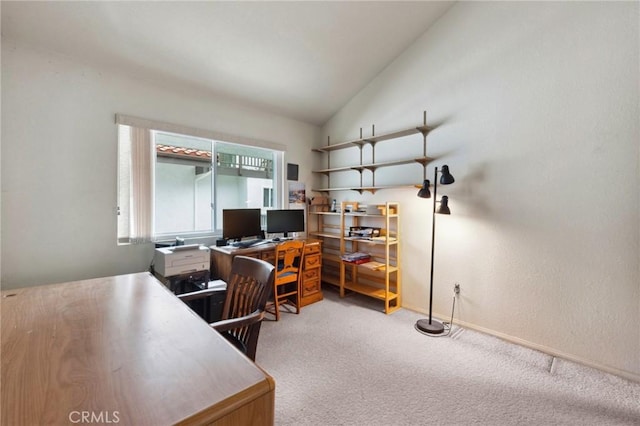 410 N Broadway Unit C, Redondo Beach, CA 90277 - carpeted home office with vaulted ceiling and baseboards