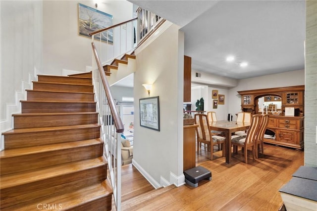 410 N Broadway Unit C, Redondo Beach, CA 90277 - staircase featuring wood finished floors and recessed lighting