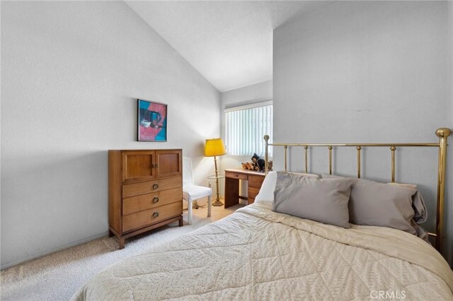 410 N Broadway Unit C, Redondo Beach, CA 90277 - bedroom featuring light colored carpet and vaulted ceiling