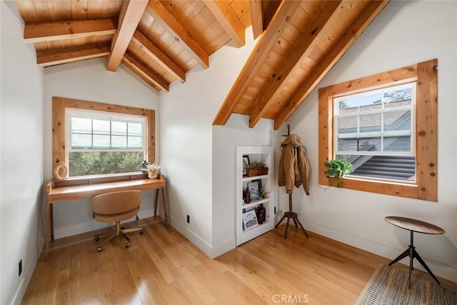 1186 Ramblin Rose Way, Arroyo Grande, CA 93420 - office featuring wood finished floors and wooden ceiling