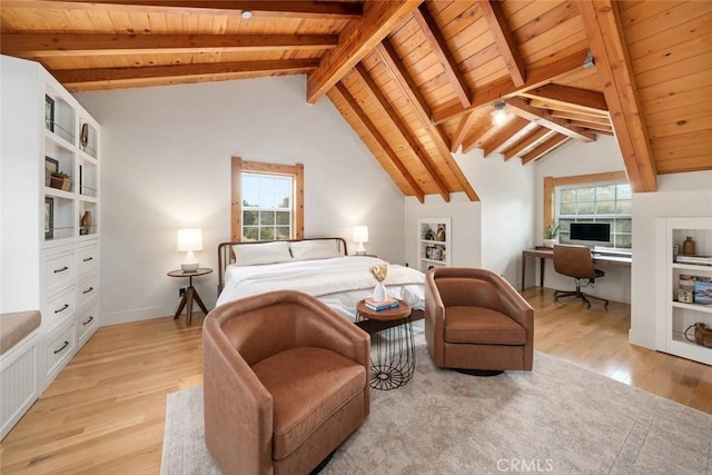 1186 Ramblin Rose Way, Arroyo Grande, CA 93420 - bedroom with wood ceiling, light wood finished floors, and an office area