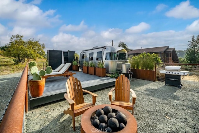 1186 Ramblin Rose Way, Arroyo Grande, CA 93420 - back of property with a fire pit and a wooden deck