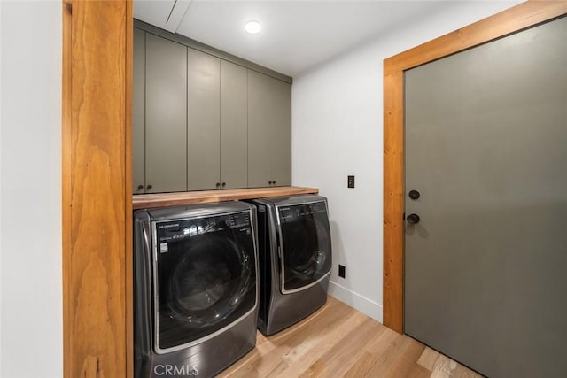 1186 Ramblin Rose Way, Arroyo Grande, CA 93420 - laundry area with cabinet space, independent washer and dryer, and light wood finished floors