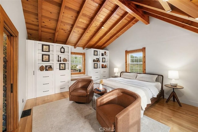1186 Ramblin Rose Way, Arroyo Grande, CA 93420 - bedroom featuring wood ceiling, wood finished floors, and multiple windows