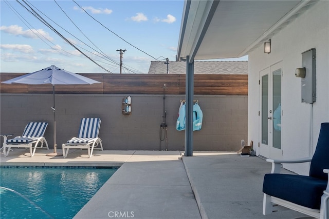 1954 Shipway Ave, Long Beach, CA 90815 - outdoor pool with french doors and a patio