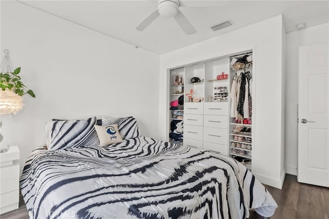 1954 Shipway Ave, Long Beach, CA 90815 - bedroom featuring wood finished floors, a closet, and ceiling fan