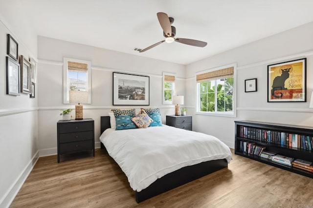 196 Coral Cove Way, Encinitas, CA 92024 - bedroom with wood finished floors and ceiling fan