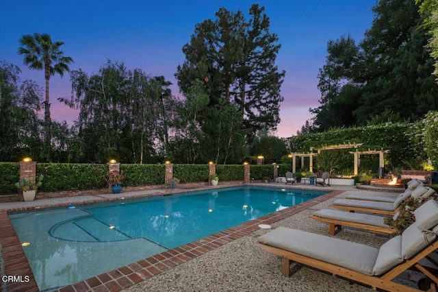 320 N San Rafael Ave, Pasadena, CA 91105 - view of swimming pool with an outdoor fire pit, a pergola, and a patio