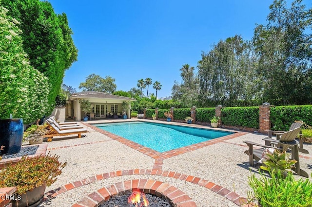 320 N San Rafael Ave, Pasadena, CA 91105 - view of swimming pool with a patio and french doors