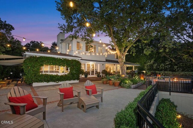 320 N San Rafael Ave, Pasadena, CA 91105 - patio terrace at dusk with a patio area and french doors