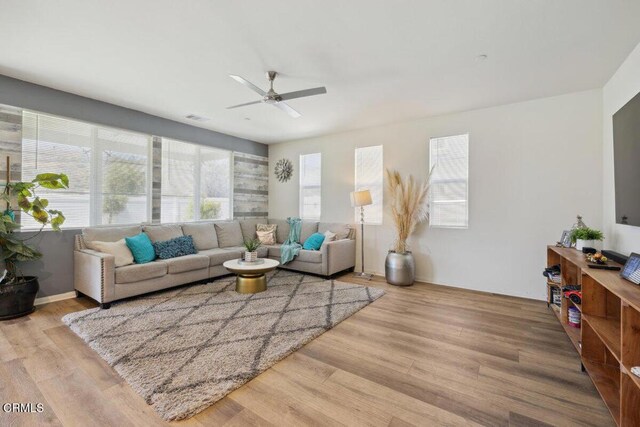 113 Azalea St, Fillmore, CA 93015 - living room with ceiling fan and wood finished floors