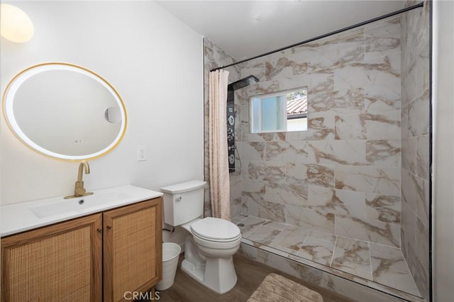 3233 Tareco Dr, Los Angeles, CA 90068 - bathroom with vanity and a tile shower