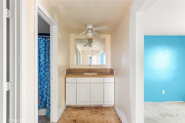 475 Fair Acres, Landers, CA 92285 - bathroom featuring ceiling fan and vanity