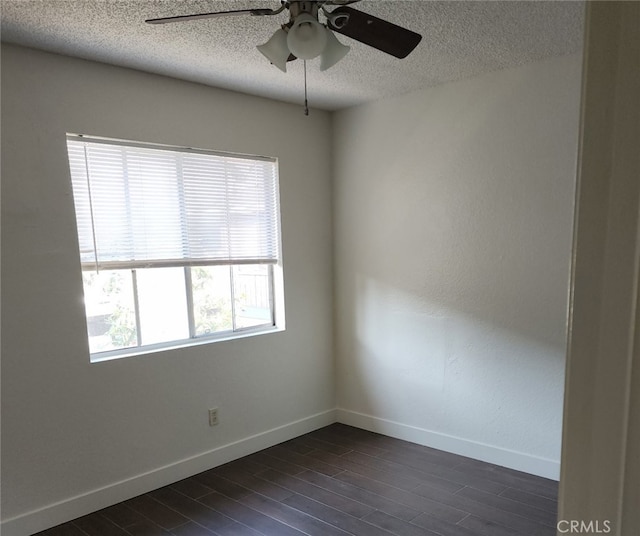 9240 Date St Unit 10A, Fontana, CA 92335 - unfurnished room with a textured ceiling, a ceiling fan, and dark wood finished floors