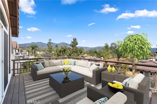 36 Via Tronido, Rancho Santa Margarita, CA 92688 - deck featuring a mountain view and outdoor lounge area