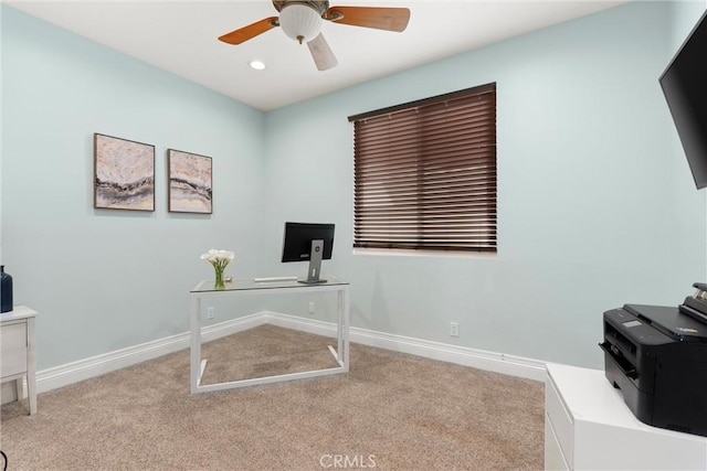 36 Via Tronido, Rancho Santa Margarita, CA 92688 - office area featuring carpet, ceiling fan, and recessed lighting