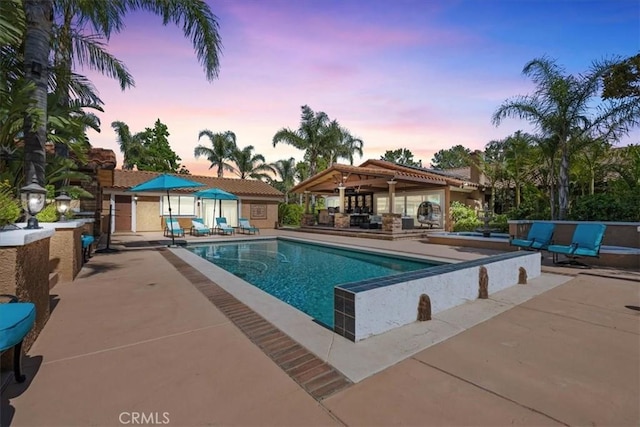 10920 Beechwood Dr, Rancho Cucamonga, CA 91737 - outdoor pool with a patio area, an outdoor structure, and a storage structure