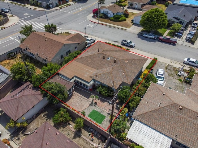 18126 S Denker Ave, Gardena, CA 90248 - aerial perspective of suburban area featuring property boundaries highlighted