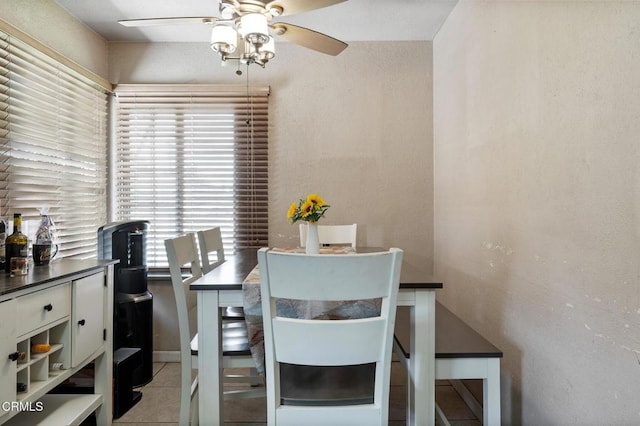 272 E 69th St, Long Beach, CA 90805 - dining area with a ceiling fan, plenty of natural light, and light tile patterned flooring