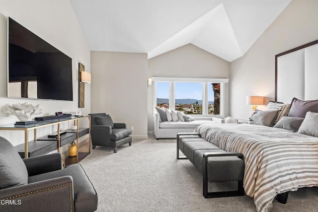 1758 Emerald Isle Way, Oxnard, CA 93035 - bedroom with carpet flooring and high vaulted ceiling