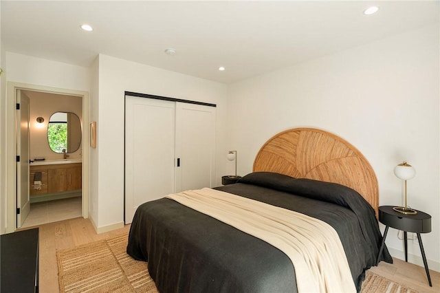 2404 Glover Pl, Los Angeles, CA 90031 - bedroom featuring a closet, recessed lighting, and ensuite bathroom