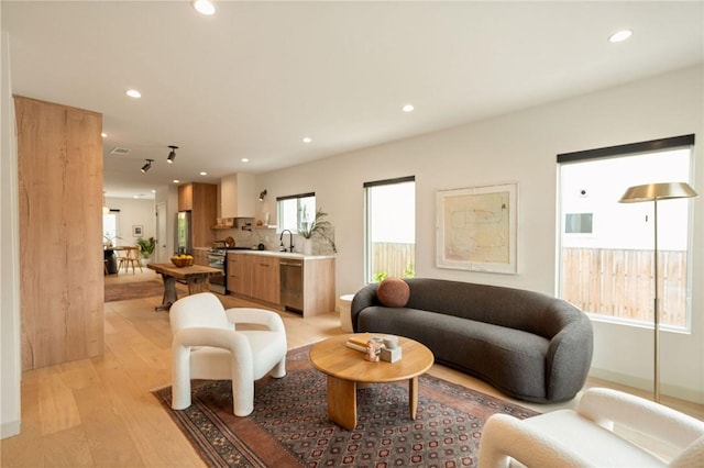 2404 Glover Pl, Los Angeles, CA 90031 - living area with recessed lighting and light wood-type flooring