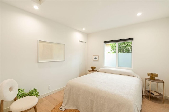 2404 Glover Pl, Los Angeles, CA 90031 - bedroom featuring light wood-style flooring and recessed lighting