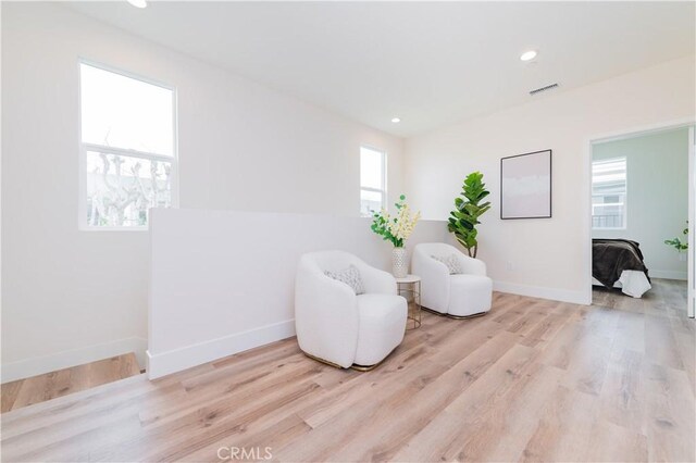 11237 Gladhill Rd Unit 12, Whittier, CA 90604 - sitting room featuring plenty of natural light, light wood-style flooring, and recessed lighting