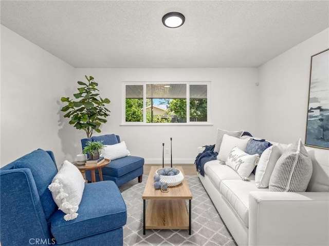 1263 Bundy Ave, Clovis, CA 93611 - living room featuring a textured ceiling and wood finished floors