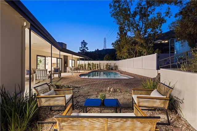 2414 Las Positas Rd, Glendale, CA 91208 - view of pool with a patio, a fenced backyard, and outdoor lounge area