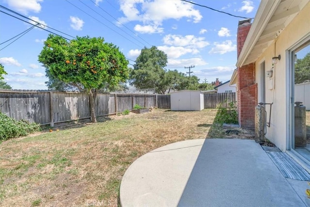 1283 W Newport St, San Luis Obispo, CA 93405 - fenced backyard featuring a patio area and a shed