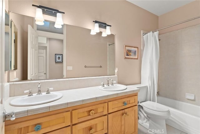 17 Arminta Ct, Chico, CA 95928 - bathroom with double vanity and shower / bath combo with shower curtain