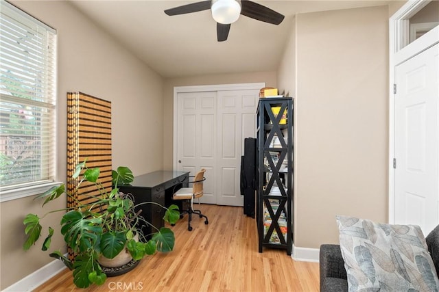 17 Arminta Ct, Chico, CA 95928 - office featuring plenty of natural light, ceiling fan, and wood finished floors
