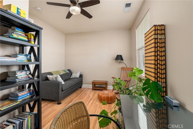 17 Arminta Ct, Chico, CA 95928 - living area featuring ceiling fan and wood finished floors