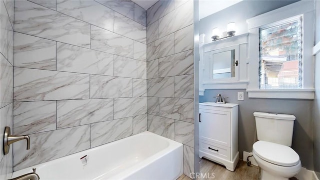 243 N Verdugo Rd, Glendale, CA 91206 - bathroom with vanity, wood finished floors, and shower / bath combination