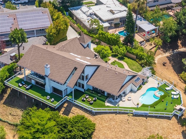 15541 Aqua Verde Dr, Los Angeles, CA 90077 - view from above of property with a pool
