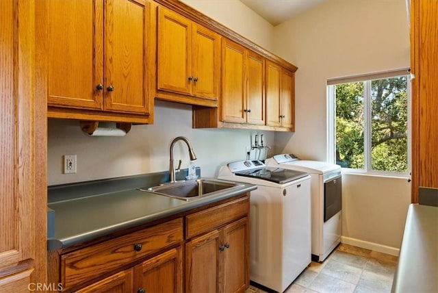 8412 Alta Vista Ave, Atascadero, CA 93422 - washroom with cabinet space and washing machine and clothes dryer